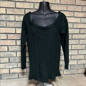 Lane Bryant Dark Green Off-the-Shoulder Sweater size 18/20